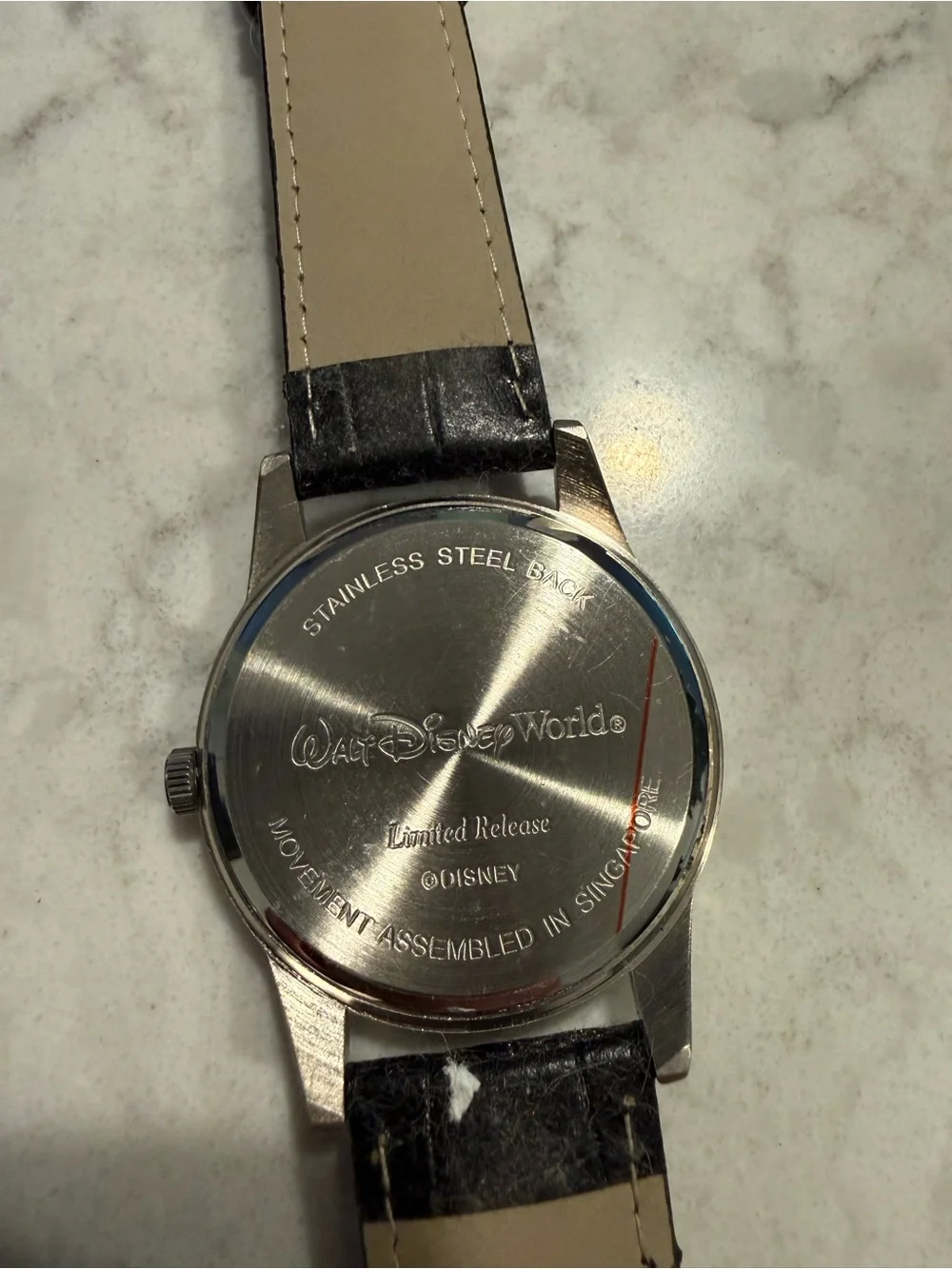 Disney Mickey Mouse Sketched Dial Watch - Black Strap with Red Accent - Picture 3 of 3